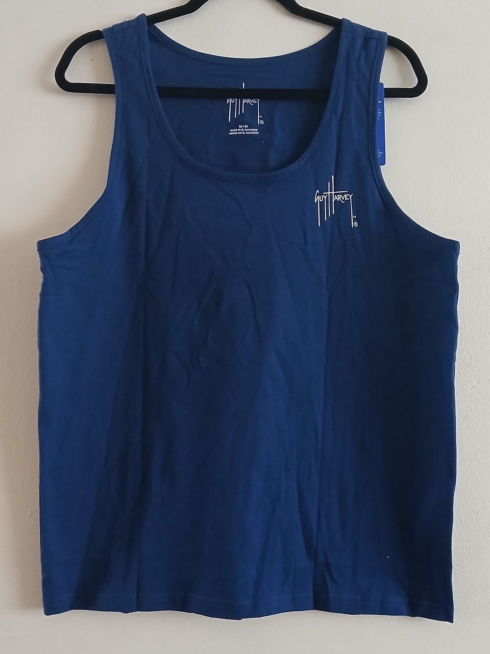 Guy Harvey Men's Size M Navy Tank Top New 100% Cotton $16